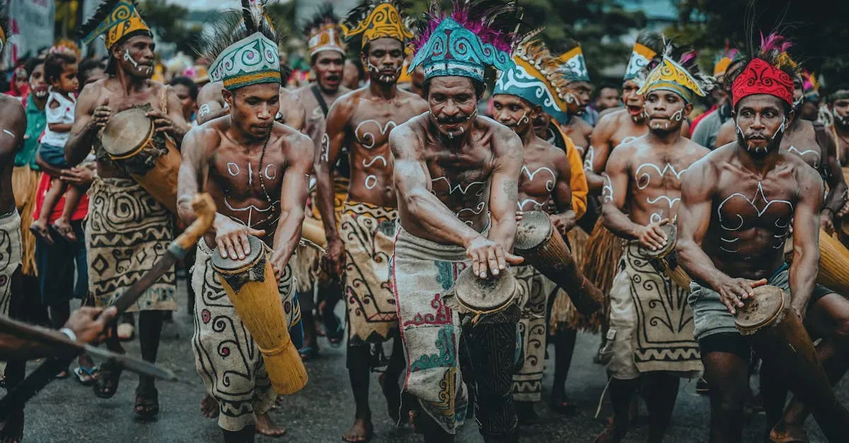Traditionele ceremonies vol dans en zang